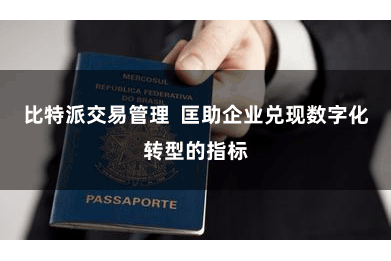 比特派交易管理  匡助企业兑现数字化转型的指标